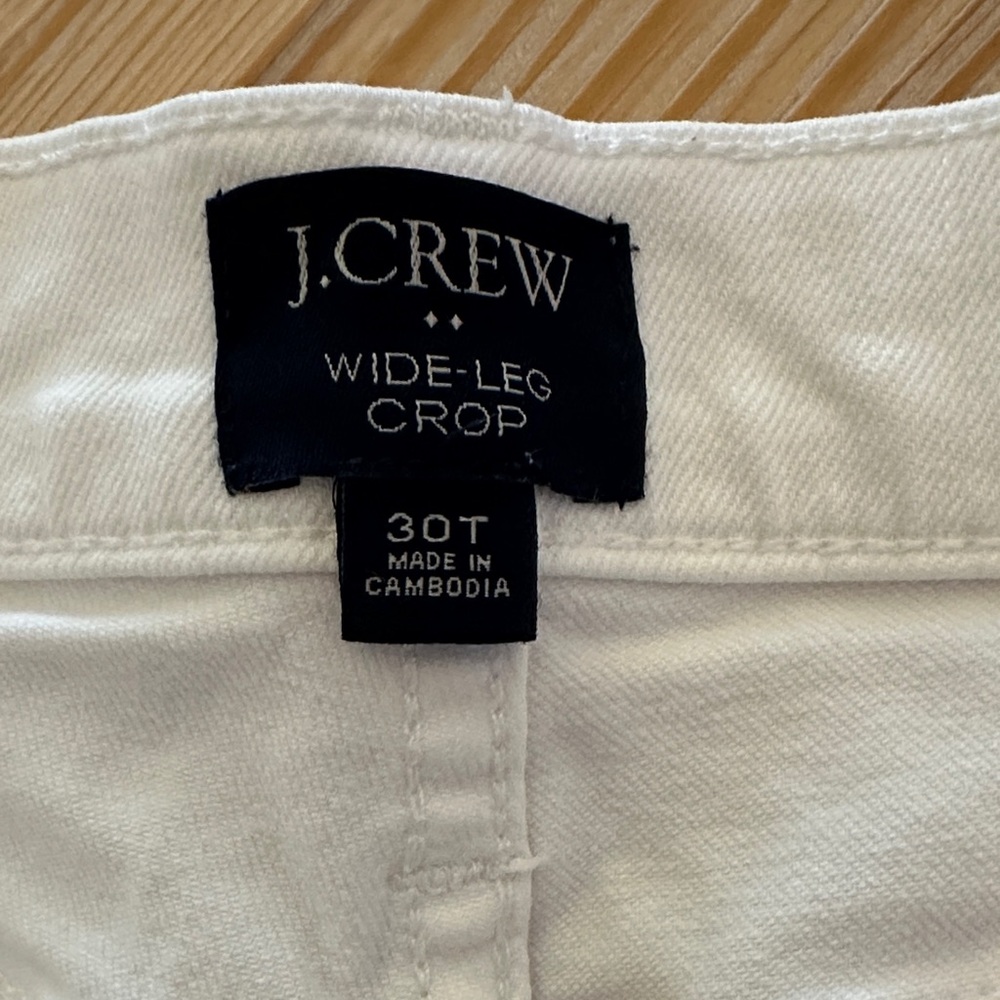 J. Crew White Wide-Leg Crop Jeans - Picture 2 of 6